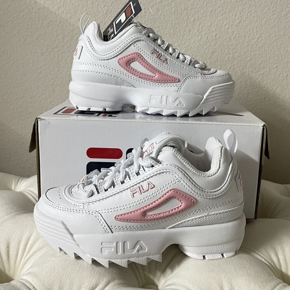 BRAND NEW Fila Disruptor White/Pink Size 1.5